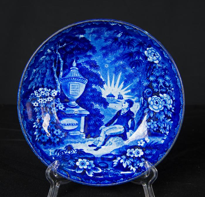 Household, Ceramic - "Lafayette at Franklin's Tomb" Saucer Dish