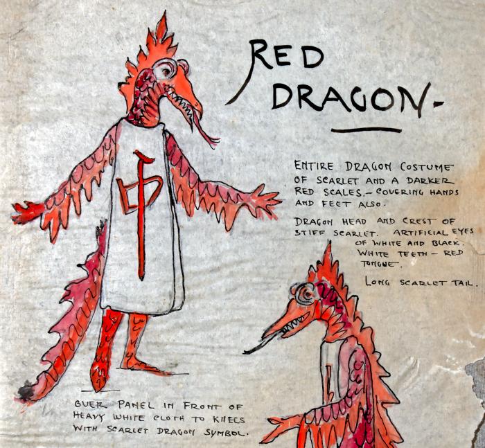 Red dragon detail