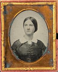 Ambrotype Portrait - oval, of Mary Scranton in dark dress