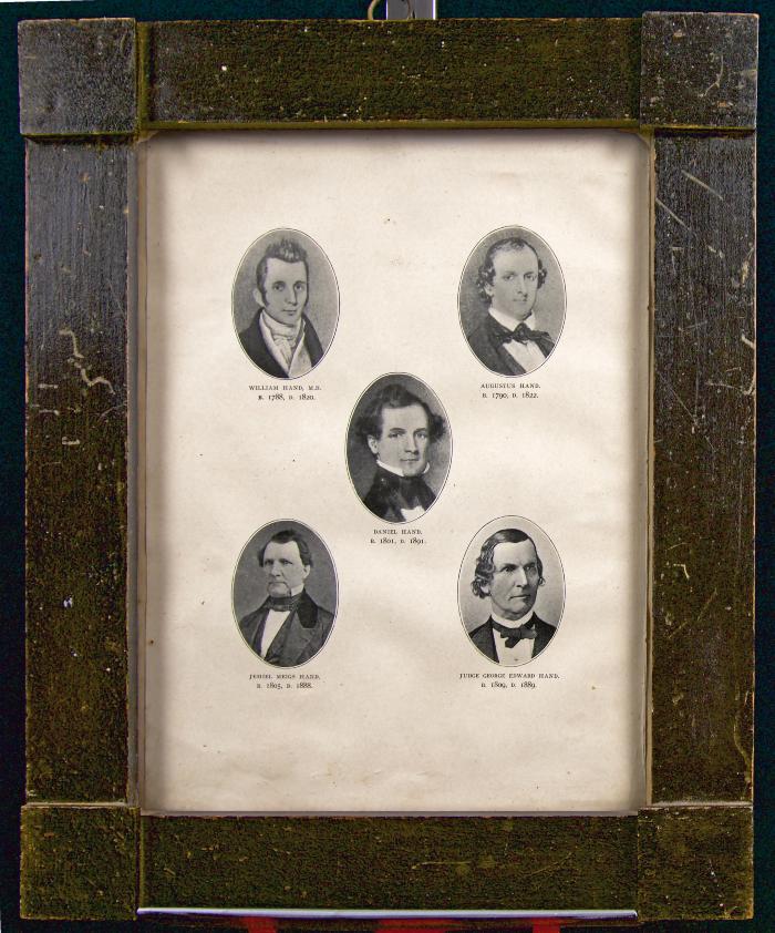 Engraving, Print - Engraving of Five Hand Brothers in Wooden Frame
