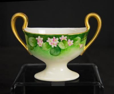 Household, Ceramic - Bowl with Two Gold Plated Handles