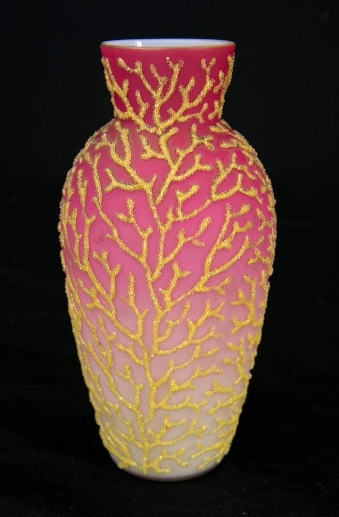 Vase w/ yellow coralene