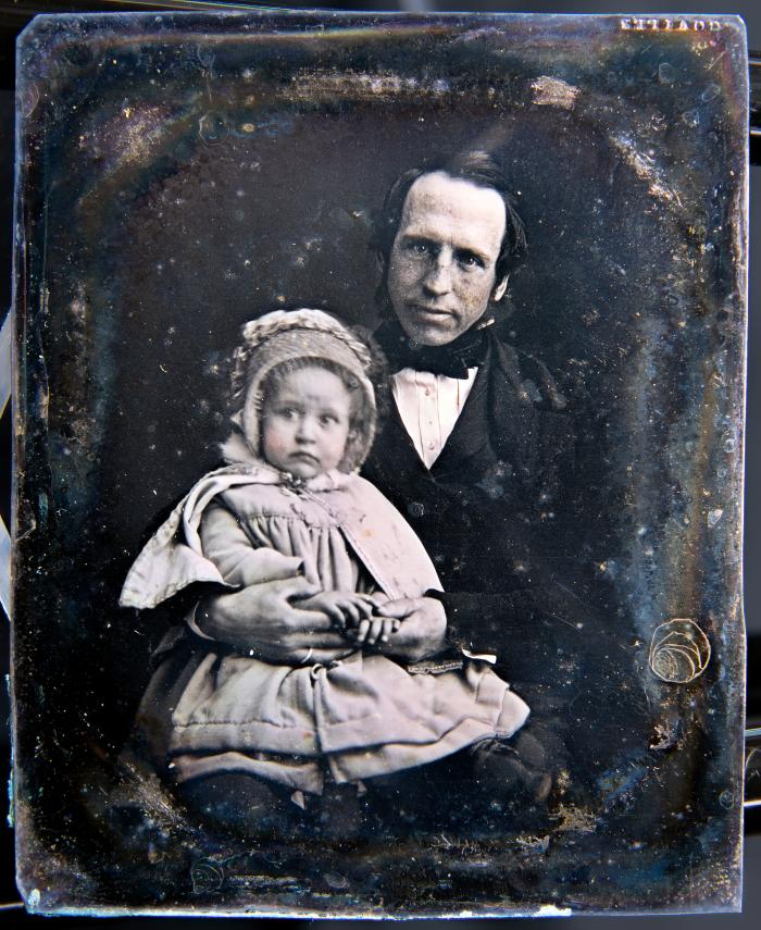Daguerreotype of Ashbel Bradley & child