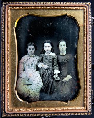 Daguerreotype of Cate Coe, Eliza Dowd & Emily Bradley