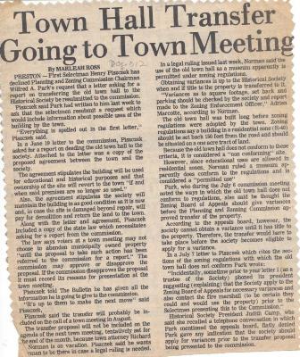 Coll. 002 Fold. 028 Doc. 012 Town Hall Transfer Going to Town Meeting