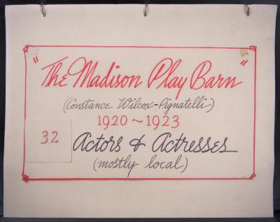 Poster, Theater - Madison Playbarn poster collection