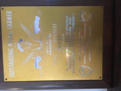 Outstanding Young Farmer Plaque