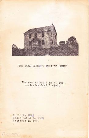 Long Society Meeting House program brochure, 27 June 1965
