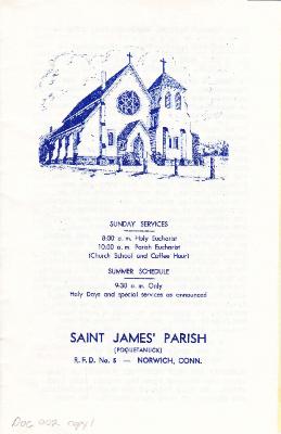 Saint James' Parish Choir Concert brochure
