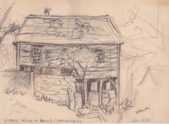 Original pencil sketch "Cider Mill - (Lewis) (unfinished)"