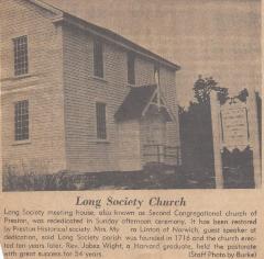 Long Society Church Rededicated Sunday