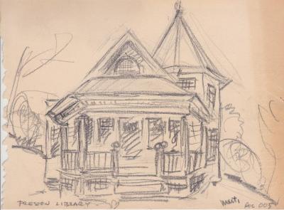 Original sketch "Preston Library"