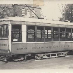 Photograph of trolley near Lincoln Park, Hallville, Preston