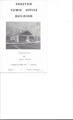 Preston Town Office Building Dedication and Open House booklet