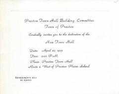 Coll. 002 Fold. 024 Doc. 003 Preston Town Hall invitation