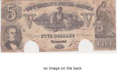 Confederate States of America 5 dollar bill #3