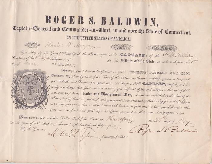 1845-05-28 appointment of Daniel B. Morgan to captain