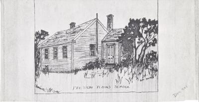 Coll. 002 Fold. 030 Doc. 001  Photocopy of drawing of Preston Plains School by Savage