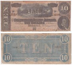 Confederate States of America 10 dollar bill #2