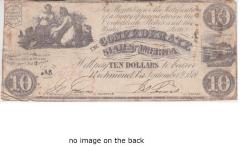 Confederate States of America 10 dollar bill #4
