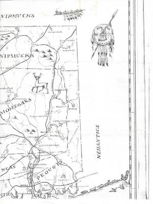 Photocopy of a map of Native American land, undated