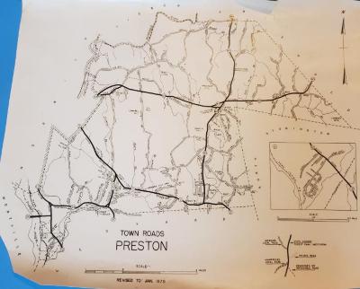 Coll. 002 Fold. 032 Doc. 015 Map of Preston Town Roads 1975