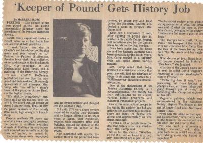Keeper of the Pound Gets History Job