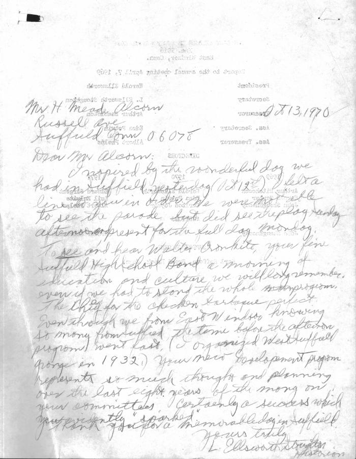 Letter to H. Meade Alcorn (handwritten draft)