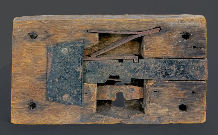 Wooden Door Lockset w/ Iron Work
