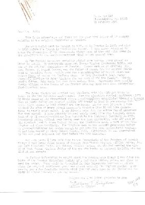 Correspondence between William Bingham and Marion Hall re:  Standish