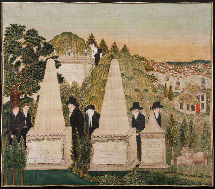 Painted Silk Mourning Picture