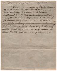 Document - Handwritten Letter Regarding Vote of the Lee Academy authorized to the Madison Historical Society 