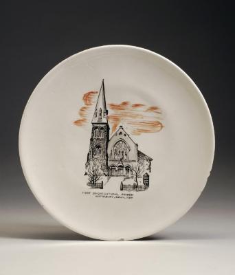 Plate - First Congregational Church, Waterbury, Connecticut;Plate - First Congregational Church, Waterbury, Connecticut
