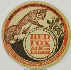 Red Fox Ale and Lager Beer Coaster;Red Fox Ale and Lager Beer Coaster