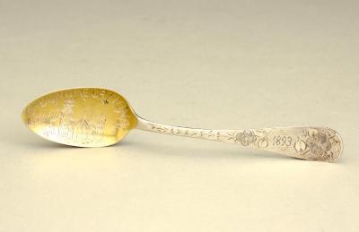 Souvenir Spoon: 2nd Congregational, Waterbury, CT 1893