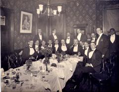 Group Portrait of Seventeen Men at the Waterbury Club
