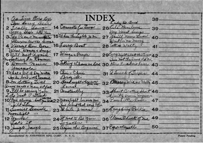 Index of 78 Rpm Records