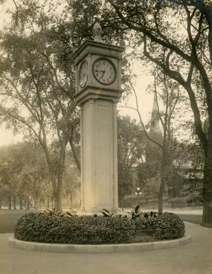 View of the Clock on the Waterbury Green