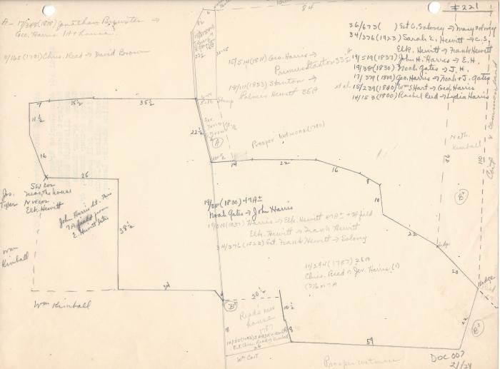 Notes and diagrams from Preston Town Land Records - Brickyard Road