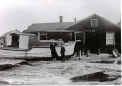 1938 Hurricane Boat in front of house
