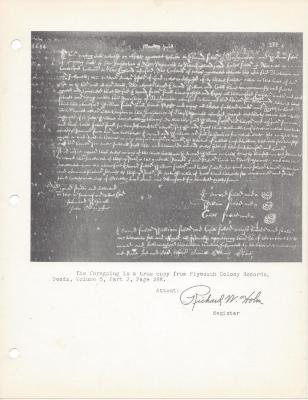 Fobes - Plymouth Colony Deed 1649