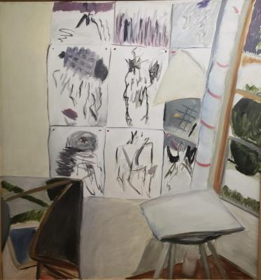 Studio with Estelle's Drawings