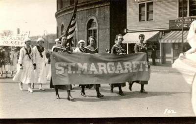 Saint Margaret's School students marching in WWI parade