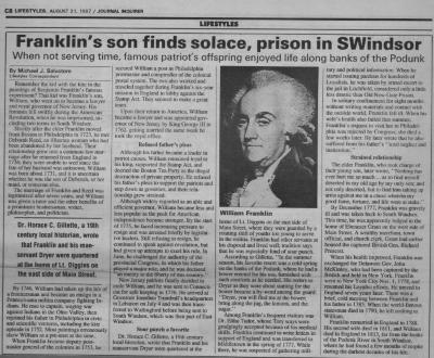 William Franklin son of Benjamin Franklin