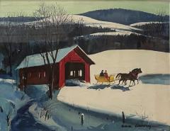 Covered Bridge and Sleigh
