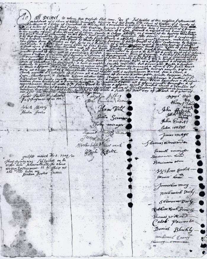 Publication, Documents - 1709 - Land deed to John Hart and his heirs.
