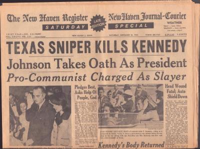 Newspaper - The New Haven Register, November 23, 1963, Kennedy Assassination