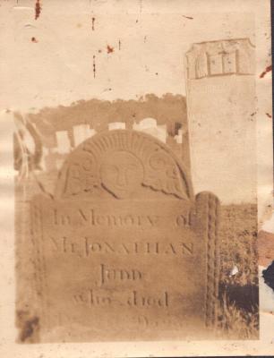 Photograph, Sepia Photo of Johnathon Judd's Tombstone