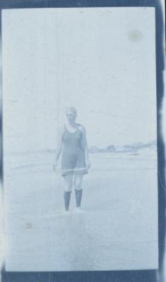 Unidentified woman in a swimsuit