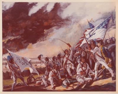 Battle painting by David R. Wagner (1976)